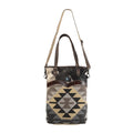 OHLAY purse Hand western Canvas Wool Upcycled women TOTE Hair-on KB161 Tooled handbag Upcycled Leather bag Genuine KB