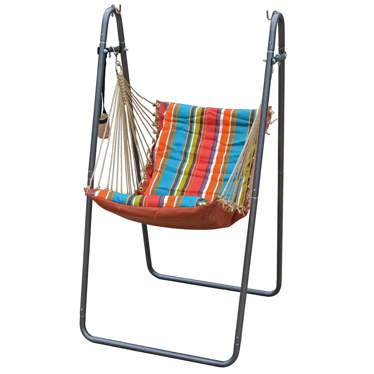 Polyester The Stand Blue Orange Soft Hamptons and Chair Hammock with Comfort 64" Collection