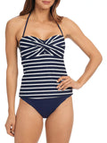 Womens Swim Capri Striped Tankini Top Blanca Bandini La