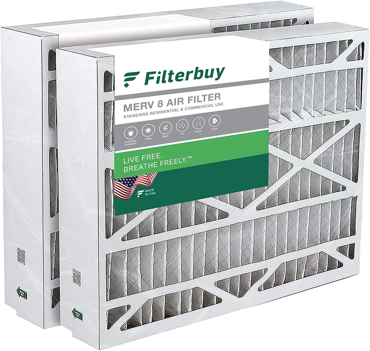 HVAC Furnace and for (2-Pack) Air Rodgers AC White Filterbuy MERV Pleated 8 Filters Electro-Air 20x26x5