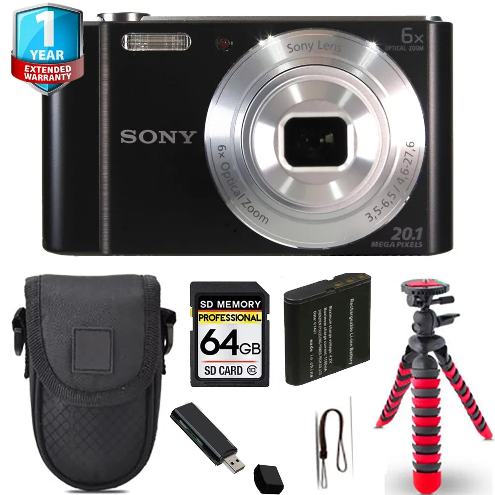 Sony Spider 64GB Cyber-shot DSC-W810 1 Tripod + Yr Digital Warranty Camera - +