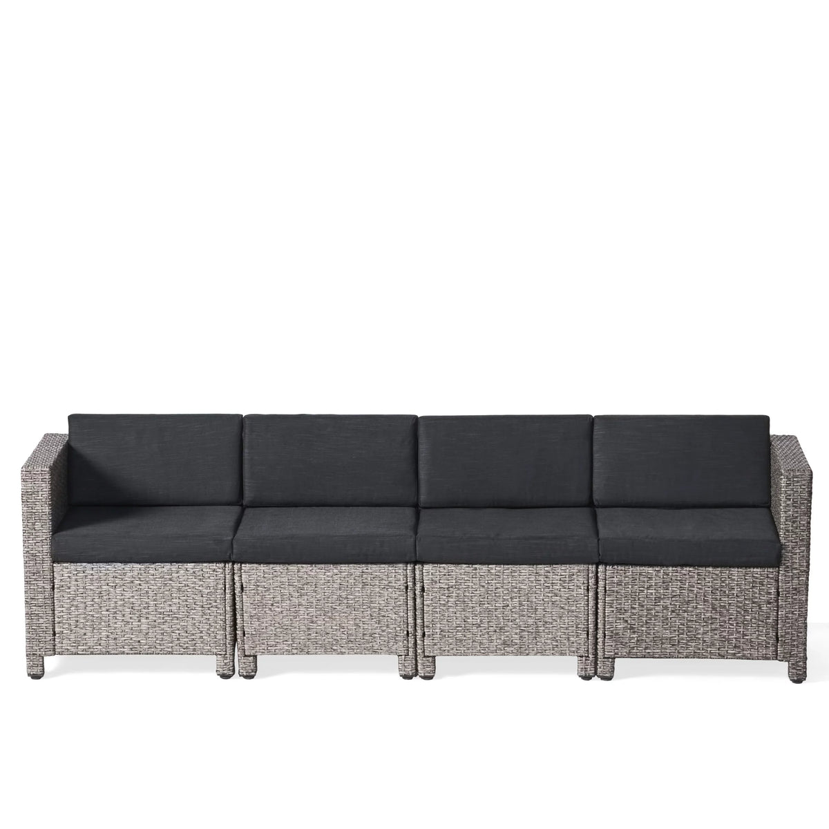 Sectional Black Gray Venice Cushions, Dark GDF Outdoor Wicker 4 Mixed Sofa and with Seater Studio