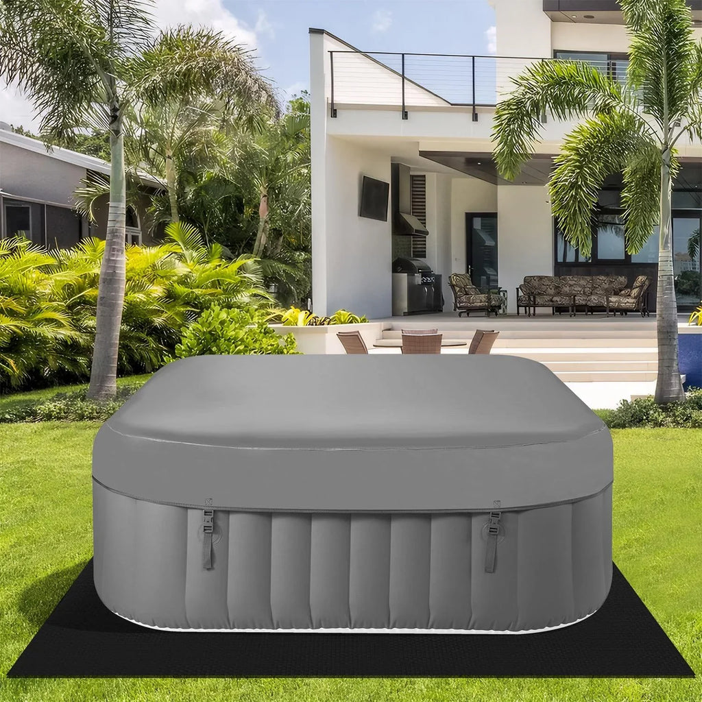 Lockable Capacity Hidden for 130 Machine, 104℉, Storage Tub Home Jets, 910L 73''Inflatable Hot Cover, Mat, Spa 6 Bag, Tub, with Indoor Hot Outdoor Massage Person Max