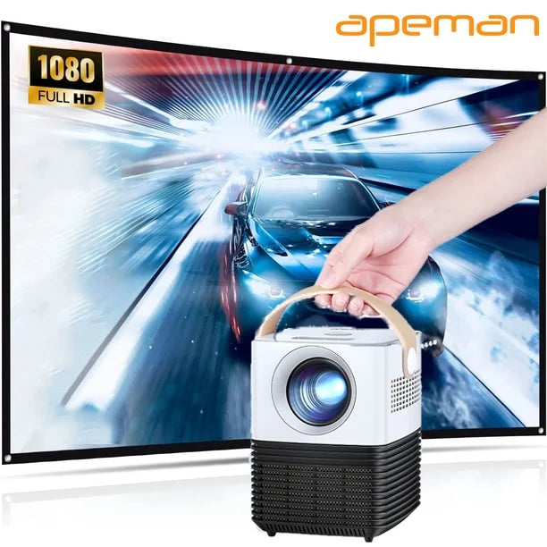inch 50000Hrs Home ,LCD LC450 Screen, Portable Mini Projector Support APEMAN Theater 1080P,120