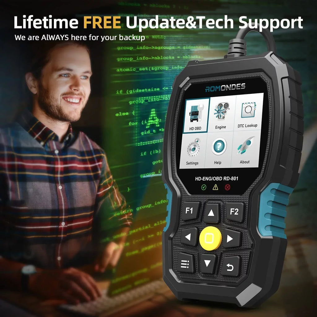 Oil Code Tools Diagnostic DPF Scanner Reset RD801 Truck Diesel Truck Heavy OBD2 Duty Scanner Romondes Reader