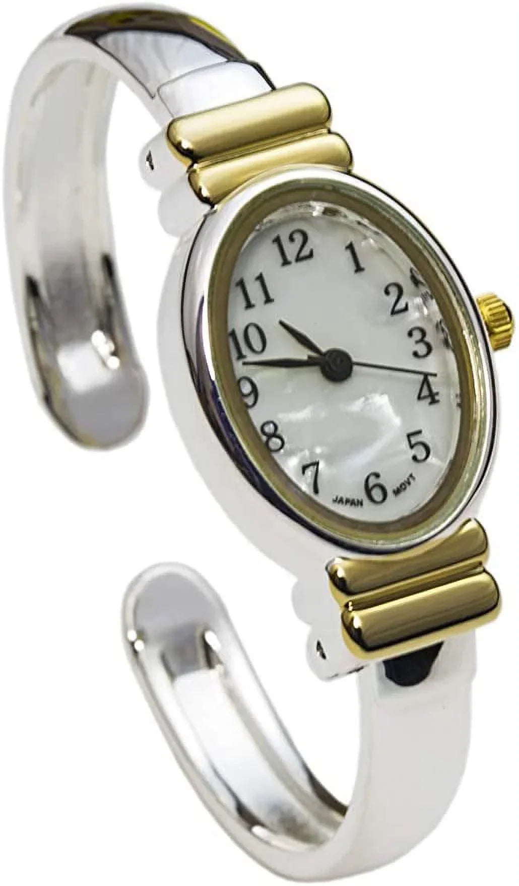 (Two-Tone) Women's Watches-Geneva Cuff 8200 Platinum 20mm Watch Excellent