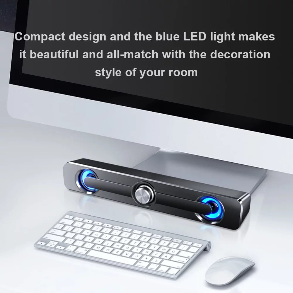 Bass Bar MP3 Speaker Powerful PC Subwoofer MP4 Tablet Box Phone Wired Sound V-111 Computer for Surround USB Laptop Stereo Speaker