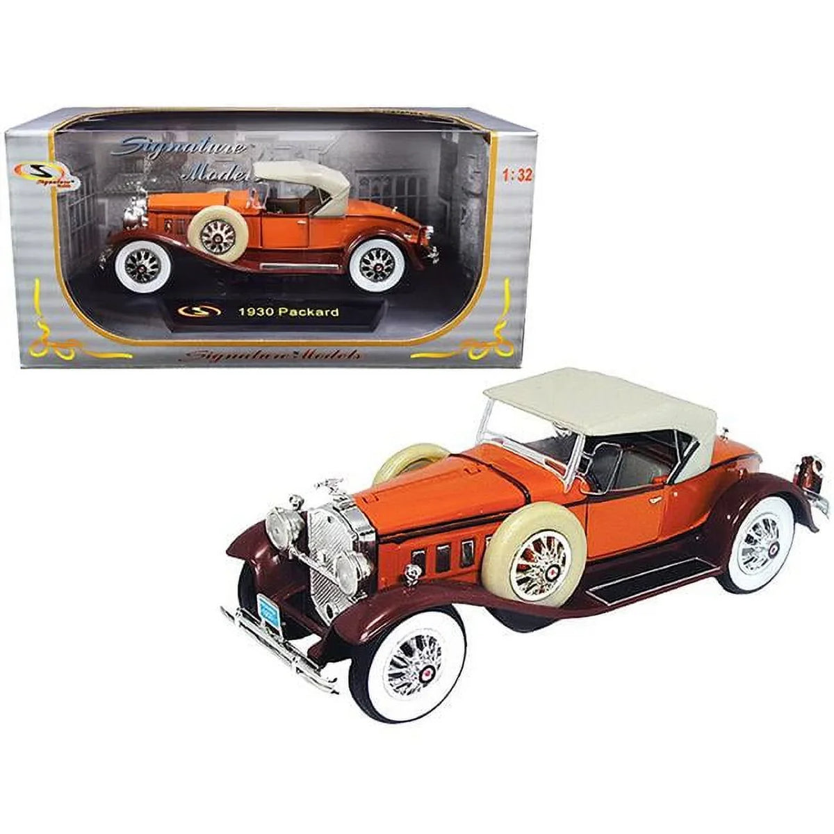 Car, Model Boattail 32 Packard 1930 Speedster by 1 Diecast Brown