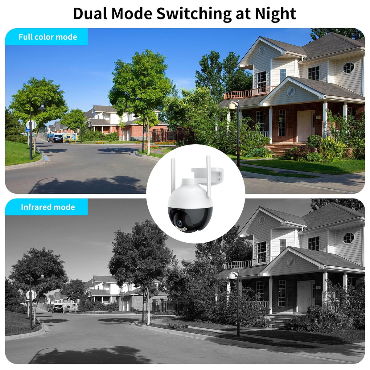 View Lixada Night Motion System 2-Way 4MP Access IP66 Remote IP Home Detection Vision Camera WiFi 360° PTZ Wireless Waterproof Color Audio