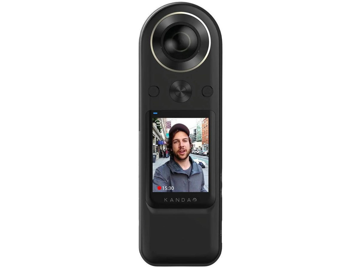 '- QooCam 20.0 camera - 30 Enterprise Wi-Fi GB / Kandao 64 - 8K 360������������������ - - flash - - 8K mountable black action fps MP