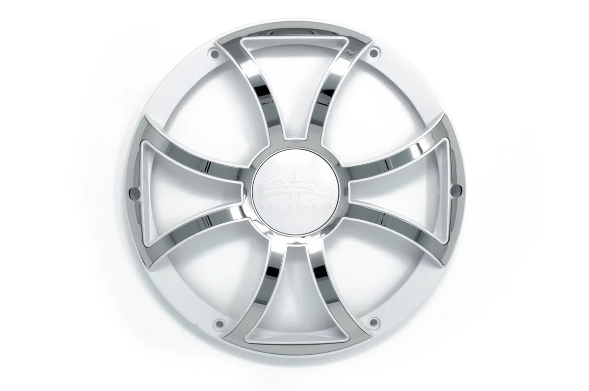 Grills Inserts With & Sounds White Revo Two 10" - Steel Wet Ohm White - Stainless Grills Subwoofers Subwoofers & 2