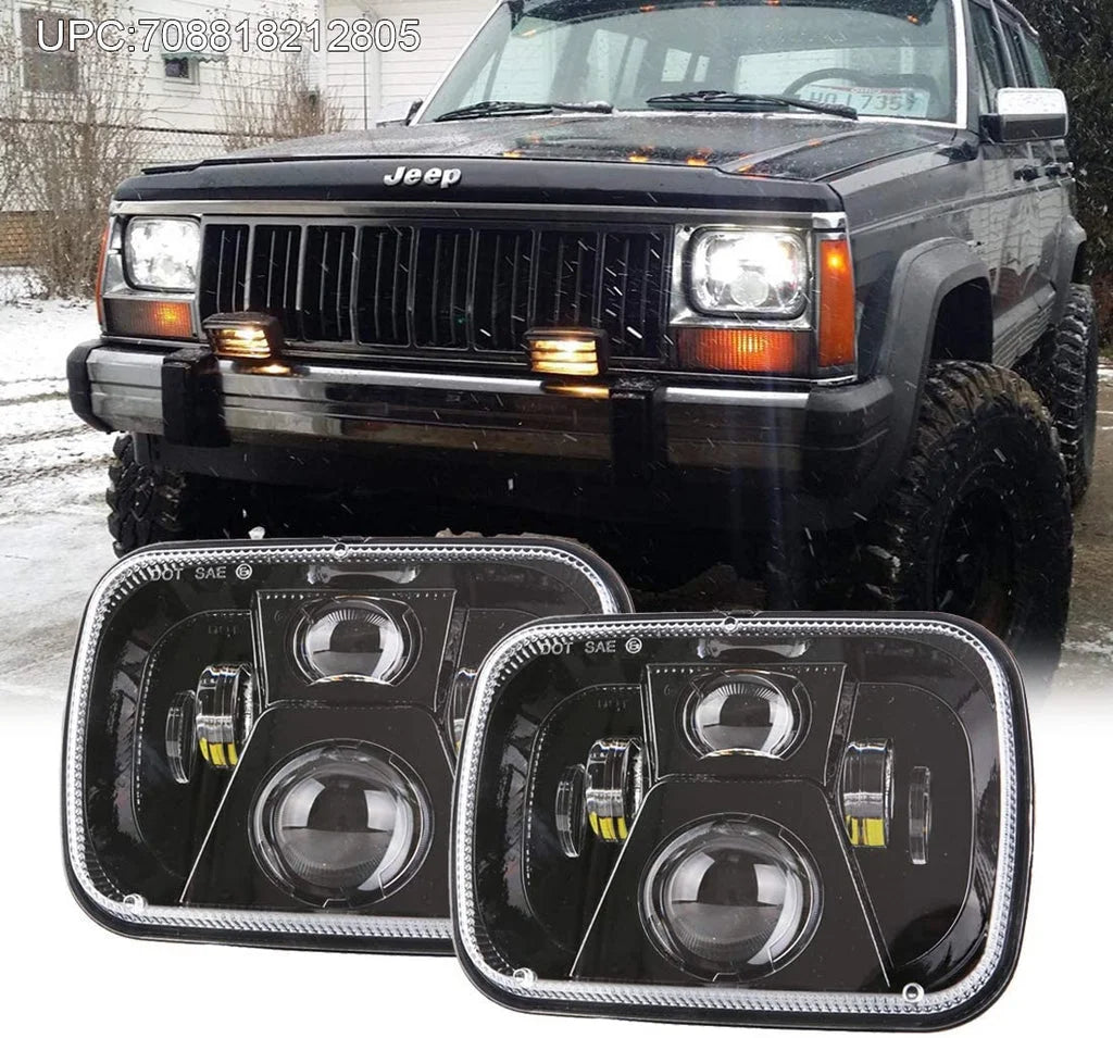 H6054LL for Sunpie Clear 7x6 6053 6052 H5054 inch Wrangler 5x7 Headlights Jeep Lens Cherokee (2pcs/set) XJ YJ H6054 LED