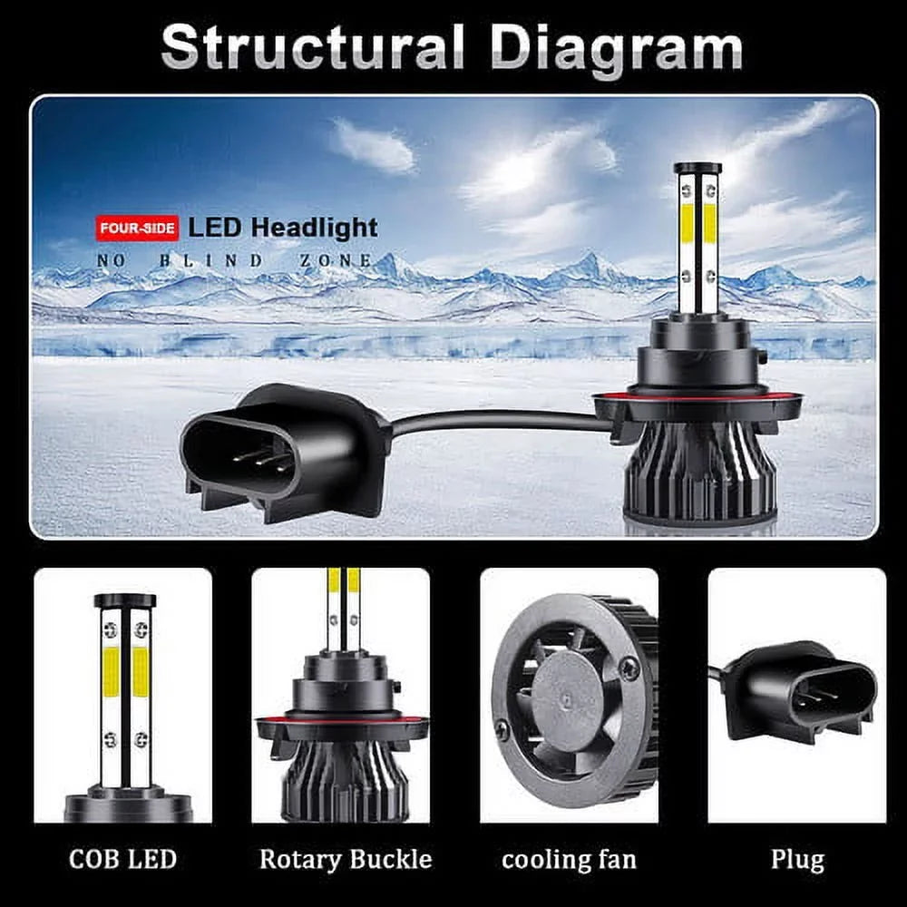 Kit High/Low & Headlight 2007 Country For Town Beam LED 2006 2005 Chrysler Bulbs