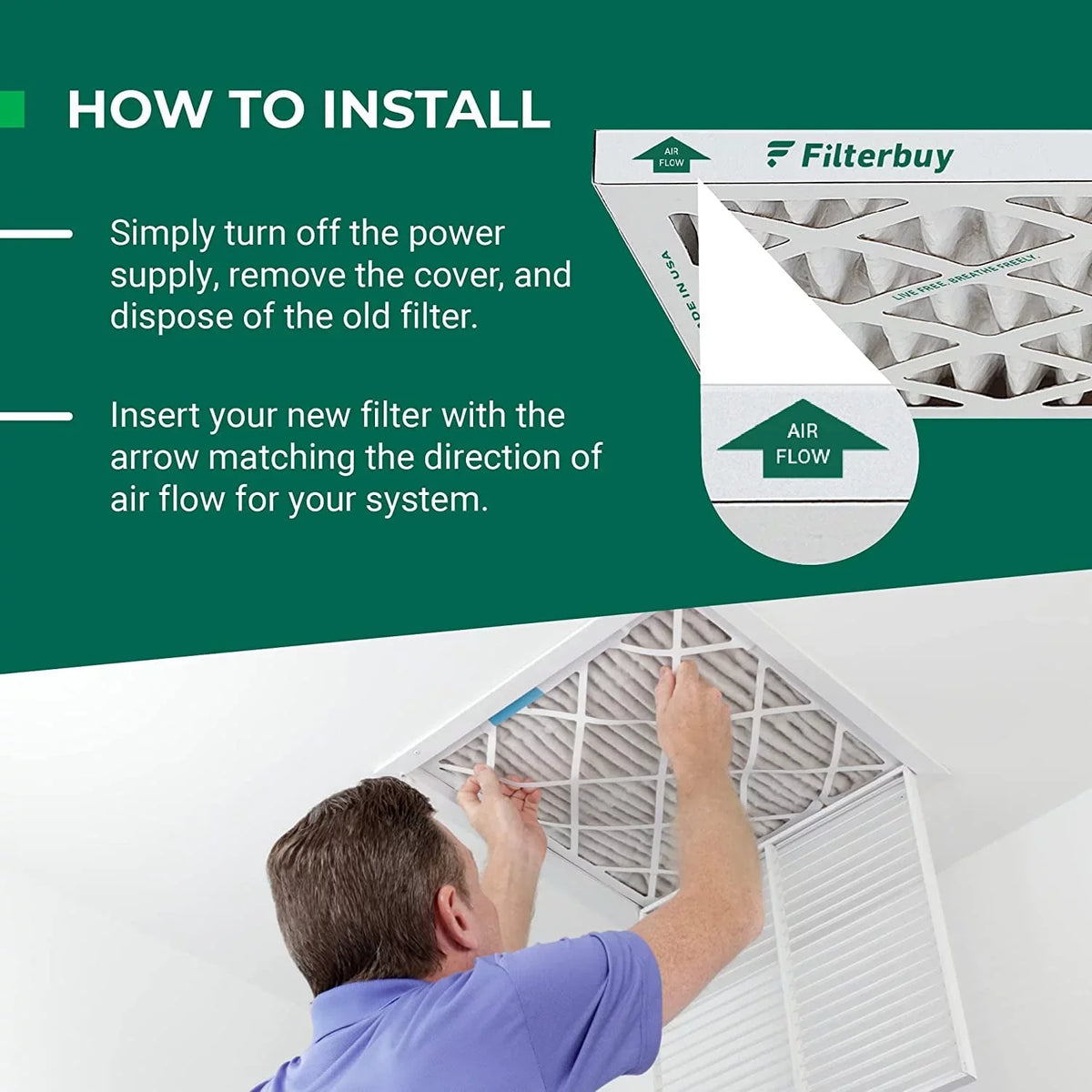Furnace MERV 12x36x1 HVAC Pleated AC 13 Filterbuy Air (6-Pack) Filters