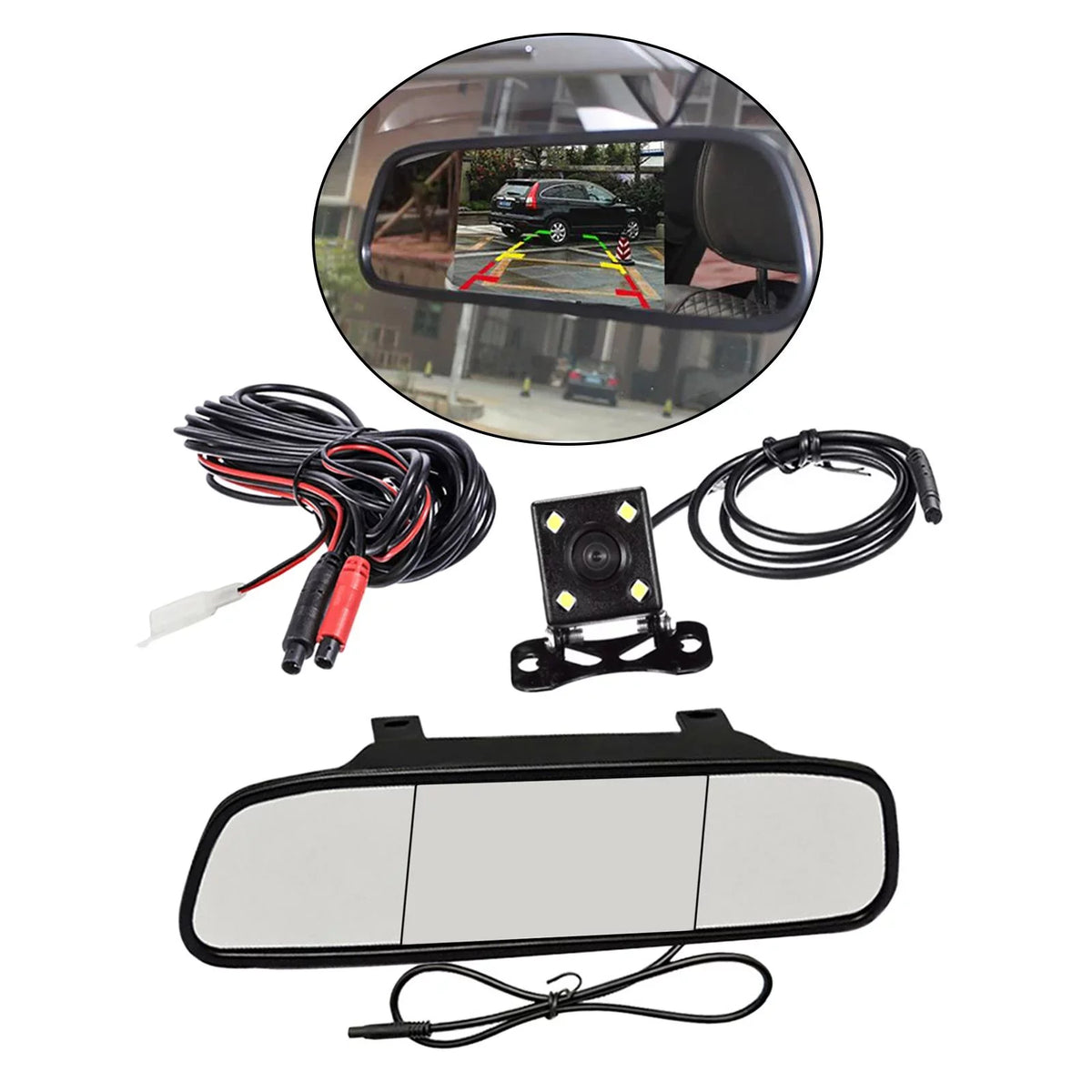 5 Car Rearview Monitor with Camera Inch Auto Display Reversing Mirror Video