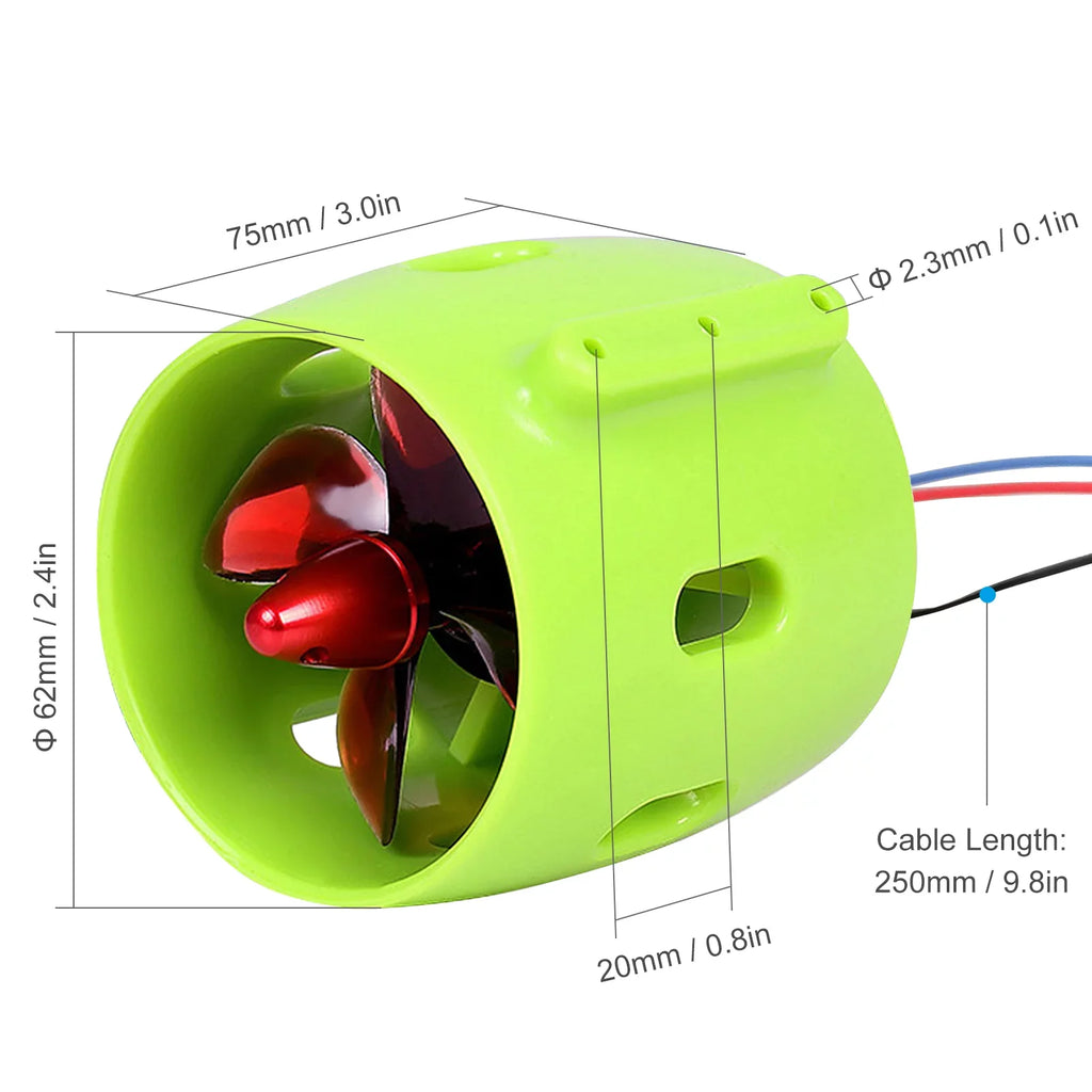 Motor 4-Blade Suzicca Propellers Nest Brushless Engine Motor 12-24V with 1000KV Clockwise Bait for Boat Electric Underwater Waterproof Drive Ship with