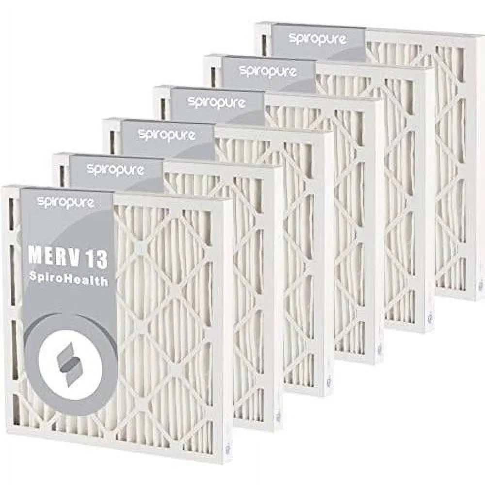 (6 in pack) merv made air filters pleated 16x20x2 - 13