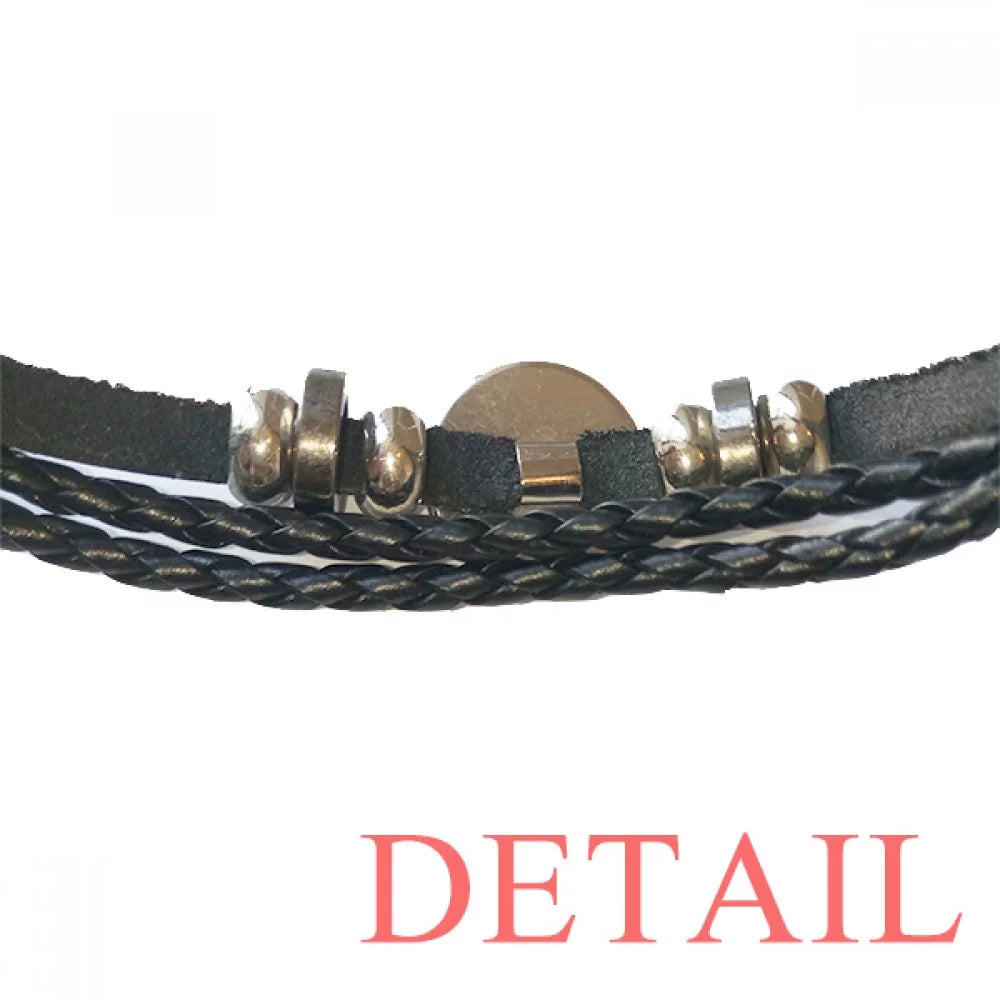 wristband q rope queen poker wealth leather braided bracelet woven