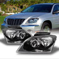 Headlamp Black For Chrysler Headlights Front Left Pacifica + Pair Right Lamps AKKON Replacement - Bezel SUV