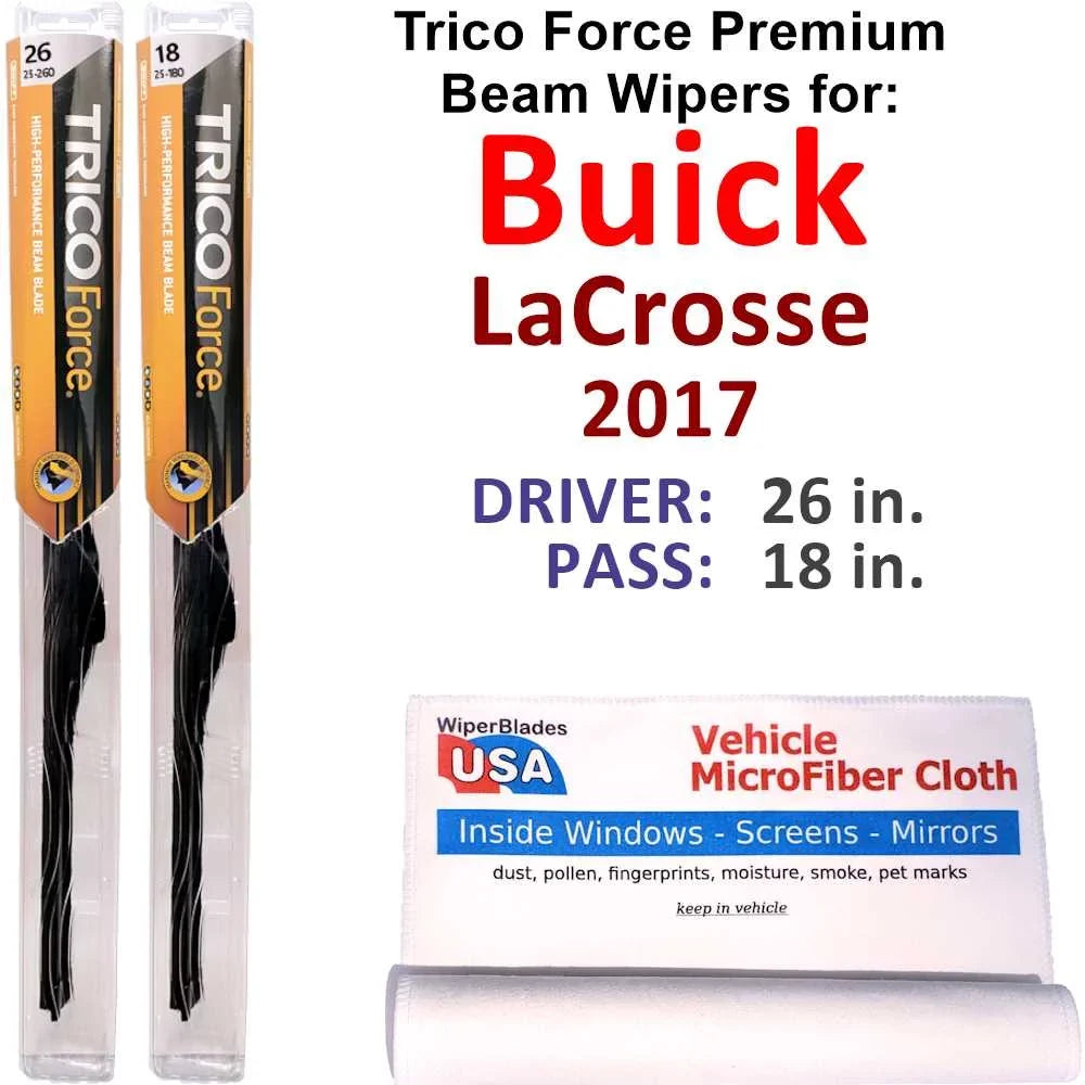 Wipers Buick of (Set 2017 2) Beam Performance LaCrosse
