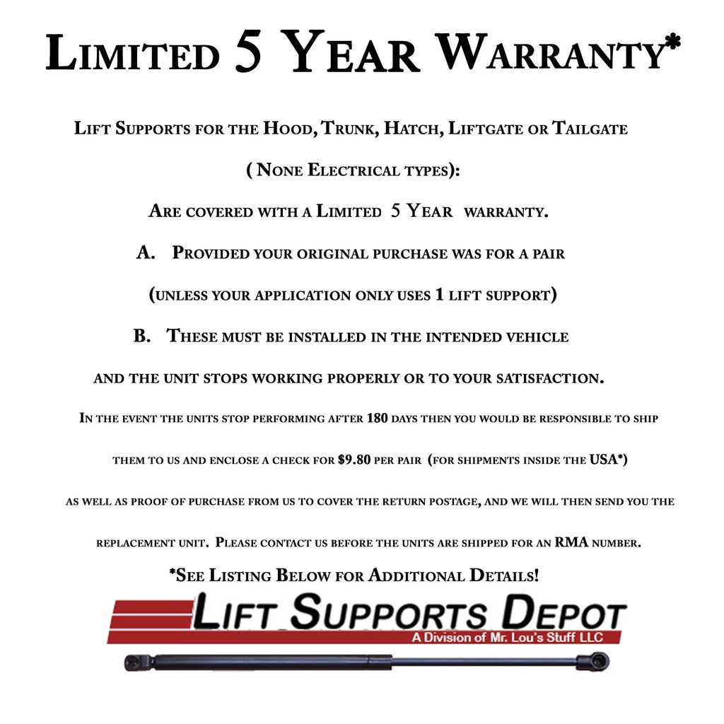 2001 2000 1999 with 1995 Depot Vantage Compatible Hood 1994 1993 1996 - 2 Lift Aston 2003 Qty Shock 1998 Db7 Martin 1997 PM9038-a Supports Gas Lift. 2002