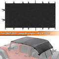 Soft Top Wrangler Top Roof 2-Door PU 2007-2017 JK Black Leather Top Extended Cover Anti-UV Jeep Bikini for