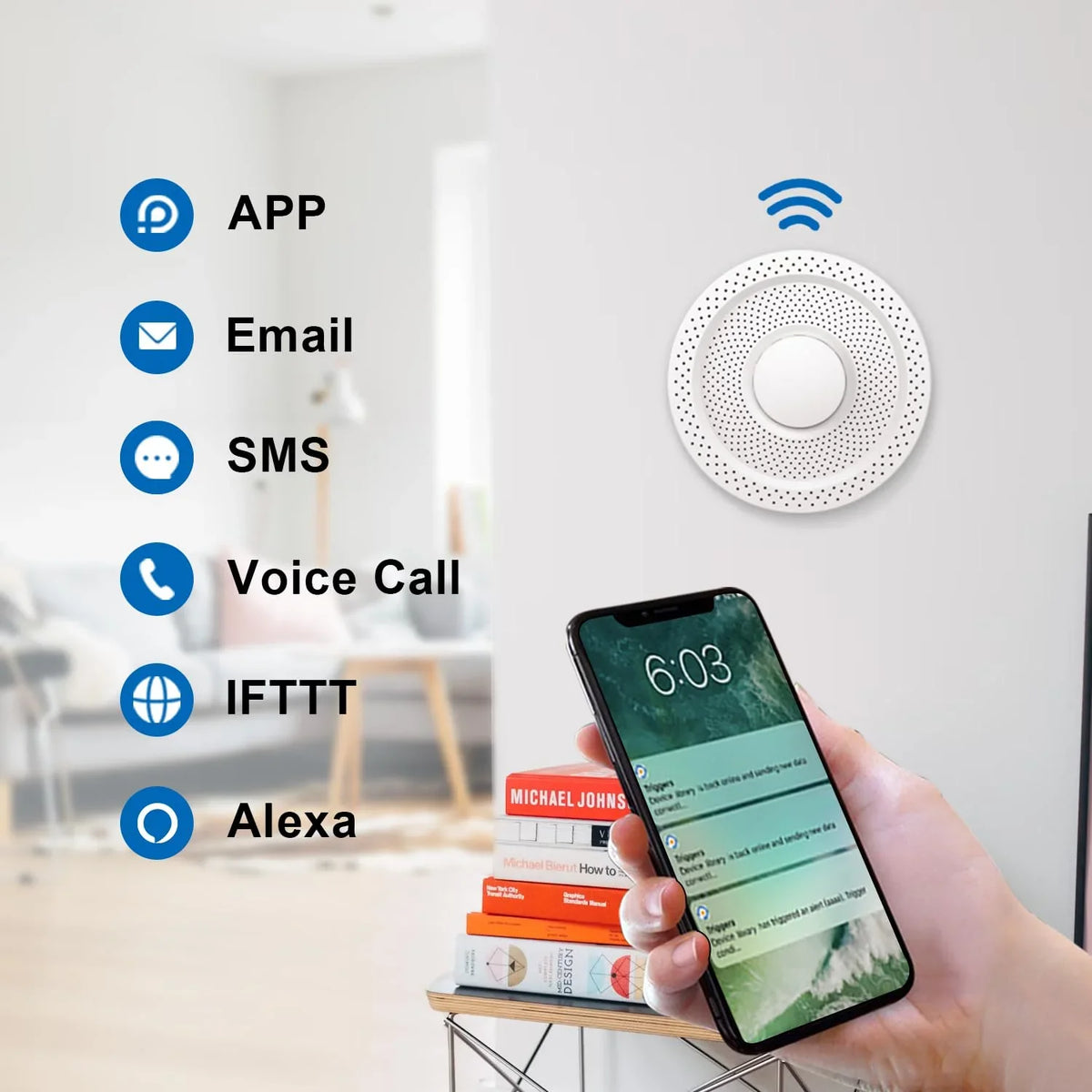 & TVOC, PM1/2.5/10, Monitor Air Temperature Quality UbiBot Humidity, 9-in-1 Connectivity AQS1 Multiple CO2/CO2e, WiFi/RS485/LAN Alerts, -