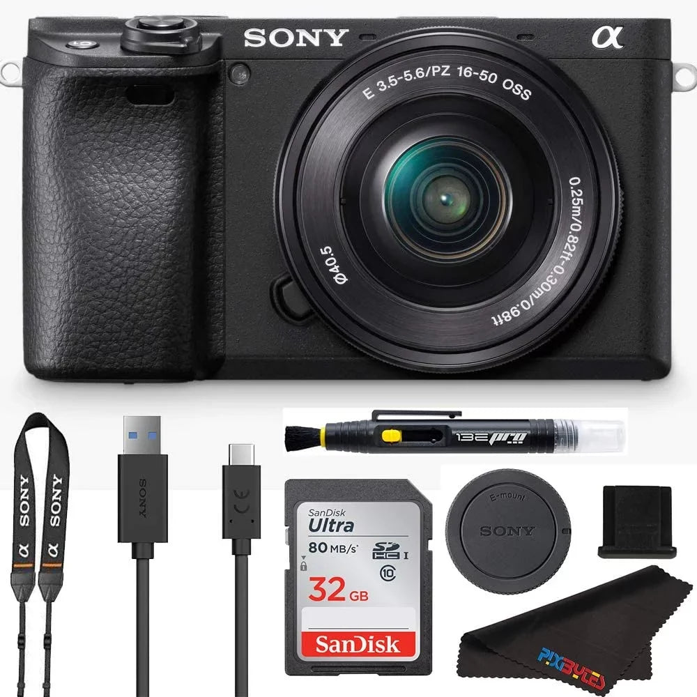 Video, Sony Mirrorless Digital Kit Pixi Screen Focus, with Eye Lens a6400 Flip Alpha Lens Camera Auto Interchangeable 4K Real-Time & Camera: Essentials 16-50mm Compact APS-C +