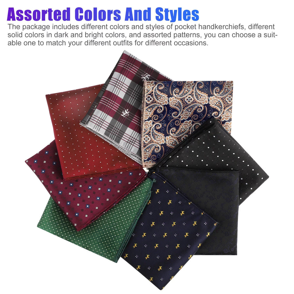Dot 8PCS Men Square Pocket Floral Party Silk Fashion Handkerchief Hanky Wedding