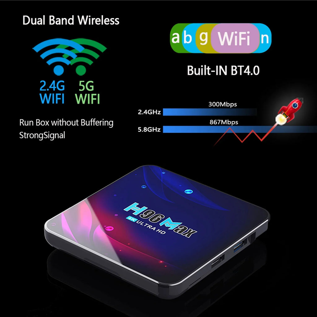 WiFi, Remote V11 Smart BT4.0, Android Control 4K Dual-band UHD Player, Video 4GB64GB, 11.0