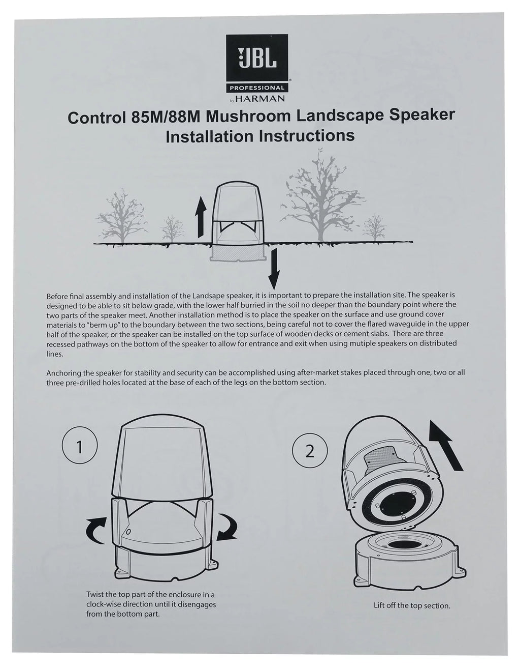 CONTROL 5.25" (6) Outdoor JBL Speakers+Amplifier 70v Landscape 85M Commercial