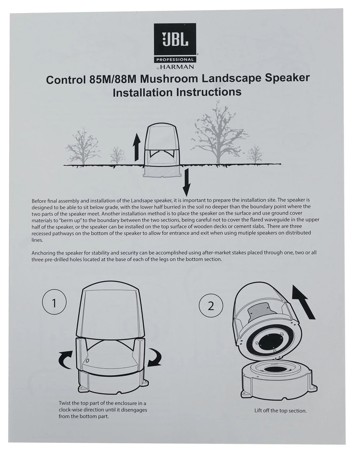 CONTROL 5.25" (6) Outdoor JBL Speakers+Amplifier 70v Landscape 85M Commercial