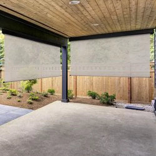 Brown) Shade Patio Fabrics (Dark Wide 10ft Sun Outdoor Keystone Motorized PVC