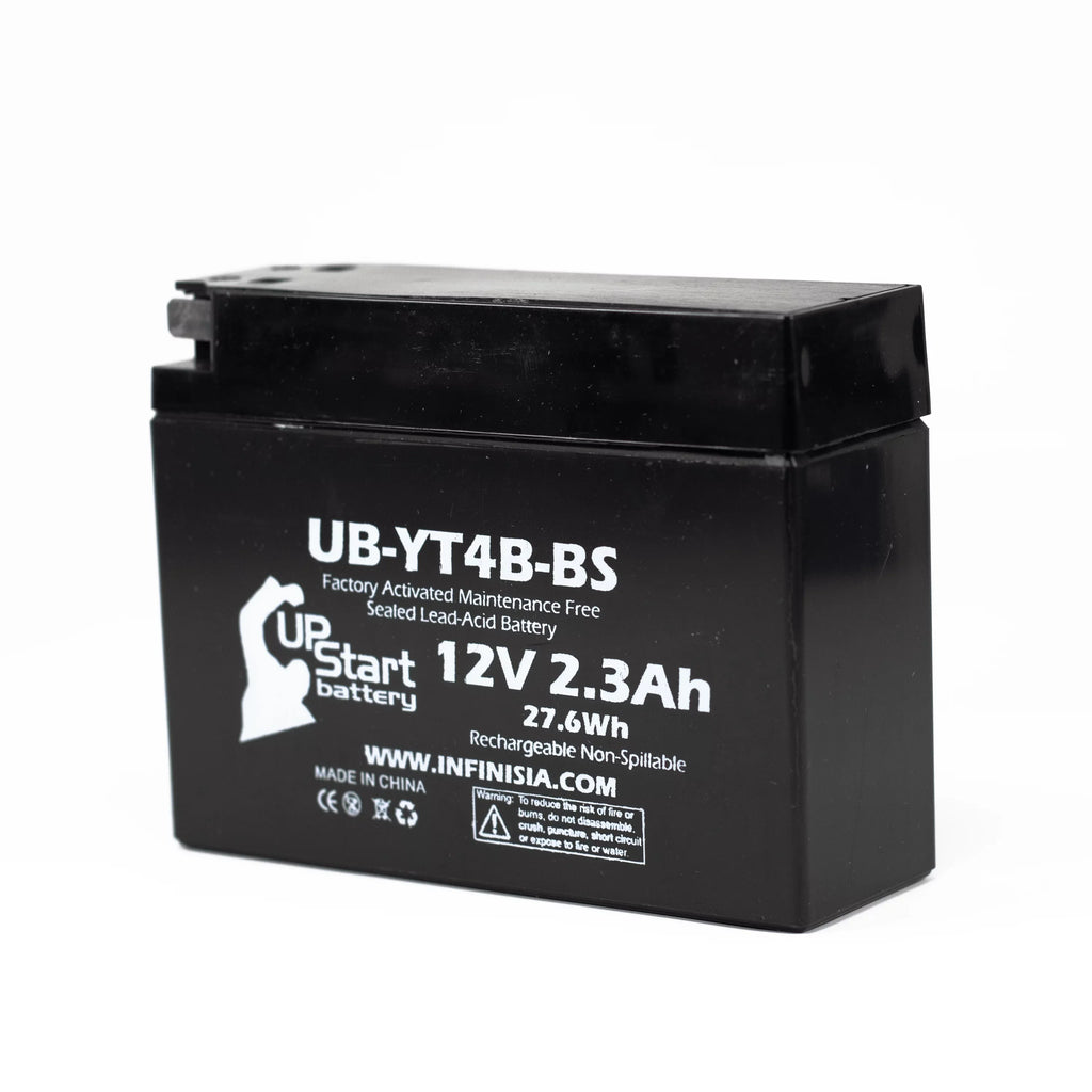 Battery 12V, Replacement SR400 Factory Free, Yamaha Activated, 400CC Battery Motorcycle (FI) 2-Pack 2.3Ah, UpStart Maintenance UB-YT4B-BS 2012 -
