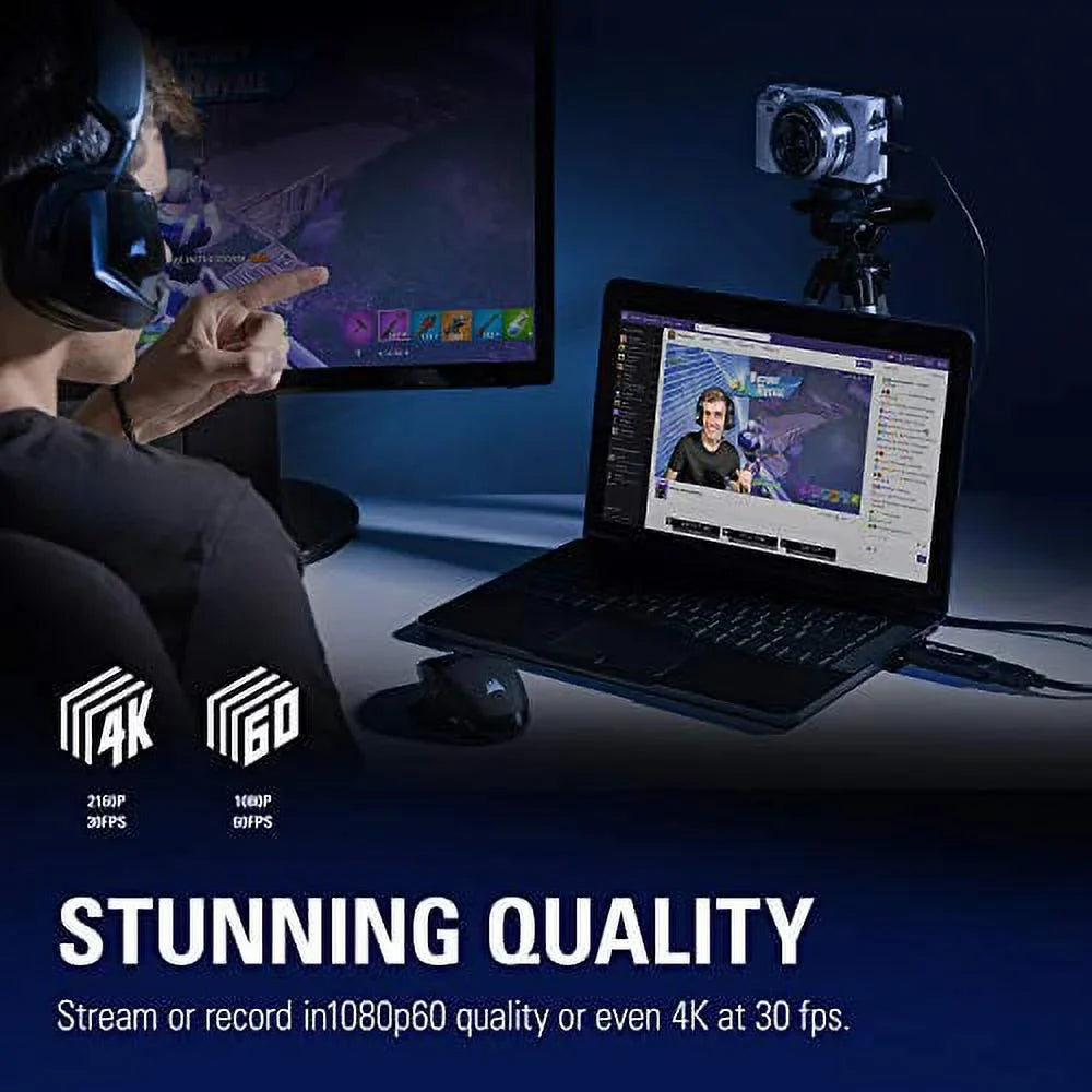 4K Elgato HDMI or Record at Camcorder, Live, 30 1080p60 Compact FPS, Device, - DSLR, Action Capture or Cam USB 4K 3.0 via Cam, Link Broadcast