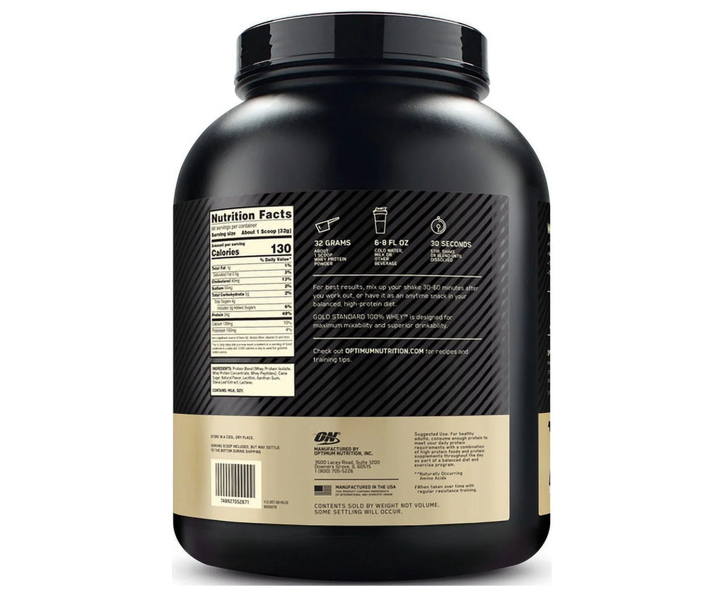 Protein Vanilla, Whey Servings 68 Standard 4.8 100% lb, Gold Nutrition, Naturally Optimum Powder, Flavored
