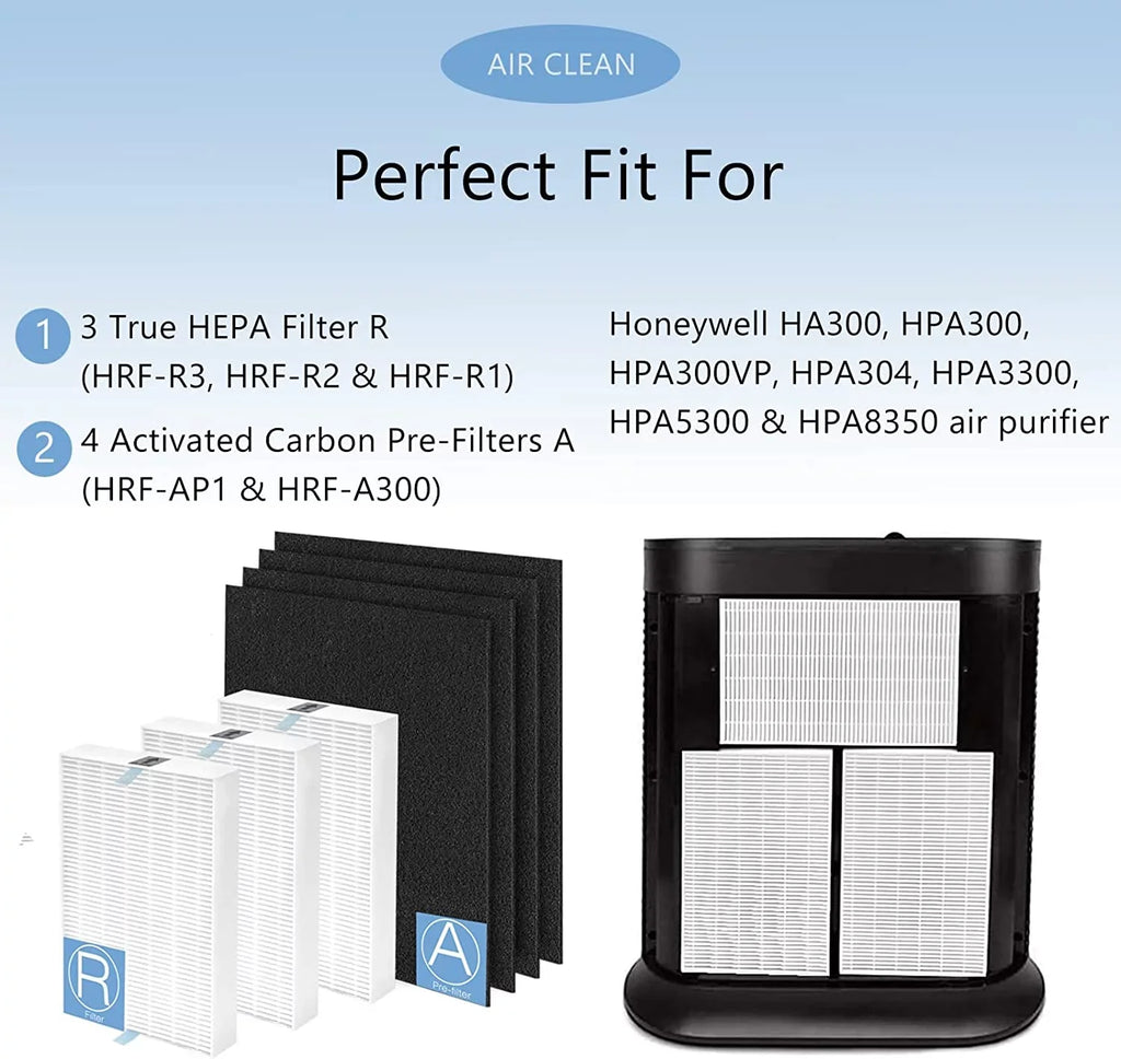 HPA300 4 Air Compatible HRF-R3 with Parts Replacement with Purifier R, Pack Honeywell HRF-AP1,Home & HEPA Pre-Filters Air Precut Air 13 Activated Pack Carbon Purifier Accessories Purifier 3 Filter