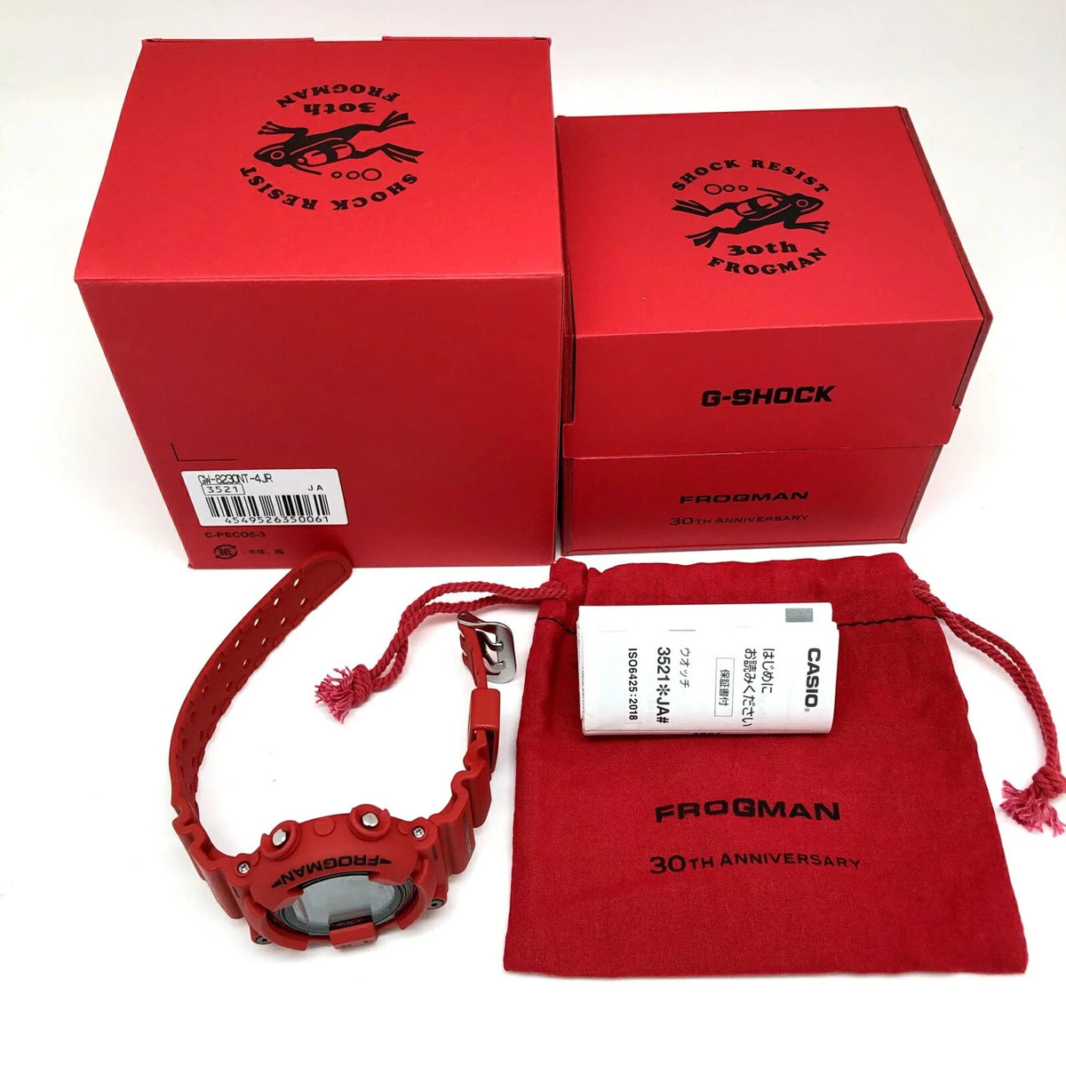 Tough Pre-Owned Anniversary Casio Digital Red Reprint Solar 30th Watch Model G-SHOCK FROGMAN ITWD1QAESCTM Men's CASIO GW-8230NT-4JR (Good)