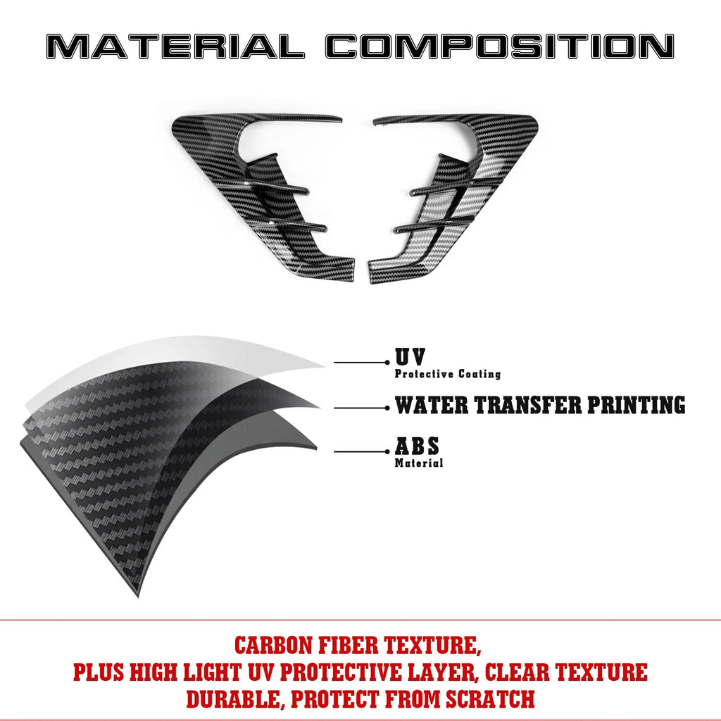 Model with Model 3 View Cover Trim, Turn Carbon Marker Tesla Camera Y Xotic Fiber Indicator Side Tech Signal Pattern, Compatible 2021+