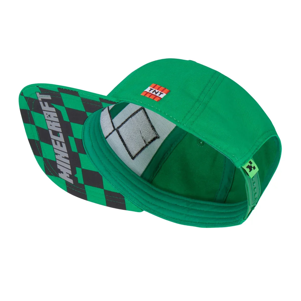 One - Snapback for Green Mob, Creeper Boys Face Youth Size Baseball Minecraft or Girls Hat