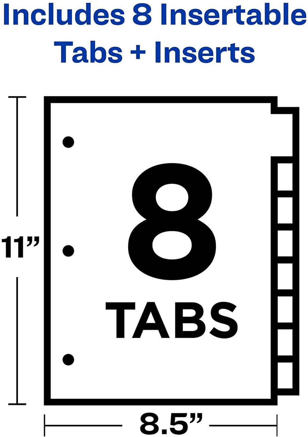 Insertable Big of Multicolor 24 8 Dividers, Case Sets Pack Plastic Tabs, Avery 11901 Tab
