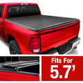Soft Cover Truck 1500; 2009-2018 Tonneau Bed MaxMate Bed Dodge Classic 5'7" Quad-fold (67") 2019-2023 Ram Compatible | TCD484015 | with
