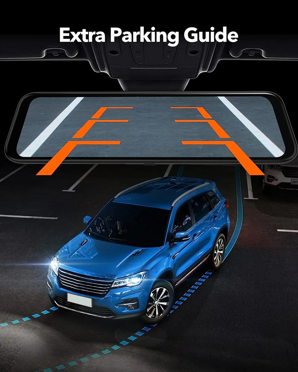 1080P Front C USB Vehicle, Dash Dash Rear 64GB Vision, 12'' and Car & with Free Super Card WOLFBOX Night Port Cam, Rear Cameras 4K GPS, View Mirror
