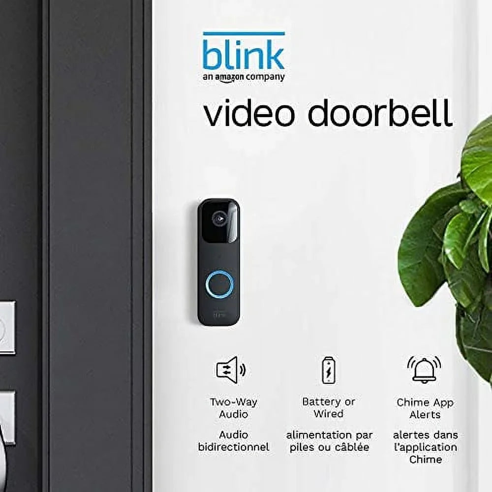 2 wired Two-way and Introducing Sync audio, — (Black) Alexa and HD wire-free chime + Blink enabled video, alerts Video Doorbell motion Module or | app