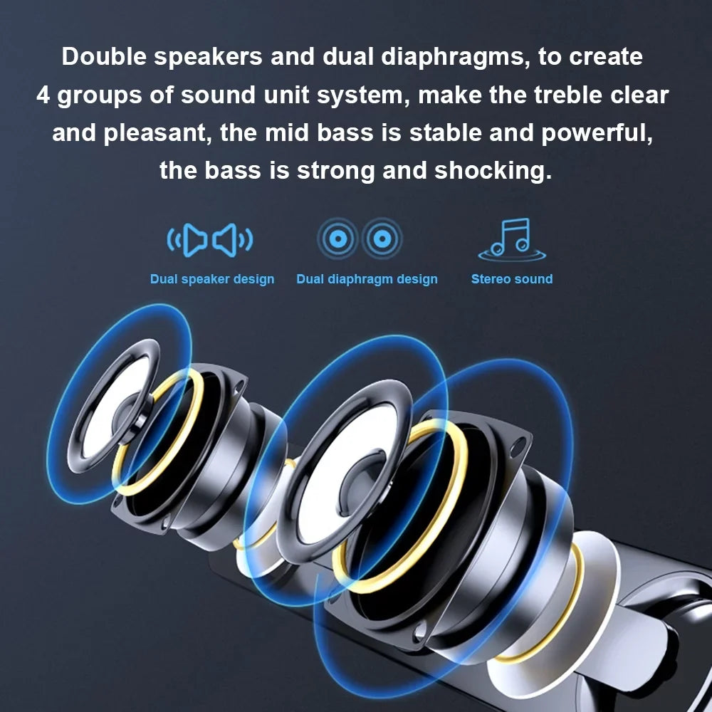 Bass Bar MP3 Speaker Powerful PC Subwoofer MP4 Tablet Box Phone Wired Sound V-111 Computer for Surround USB Laptop Stereo Speaker