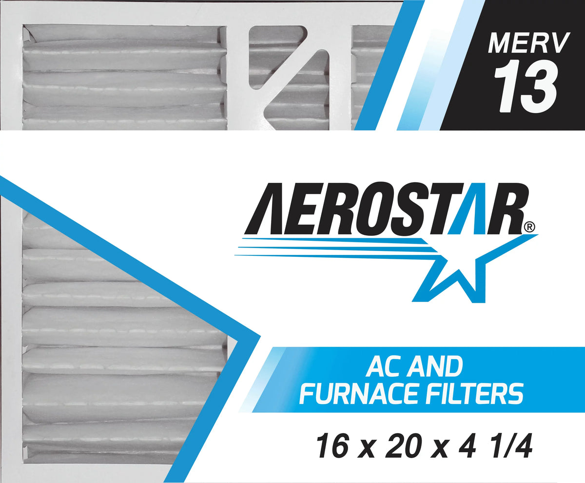 16x20x4 Replacement 1/4 Air Carrier 13, 1/4, Pleated 2 16x20x4 Filter, Box Aerostar MERV of