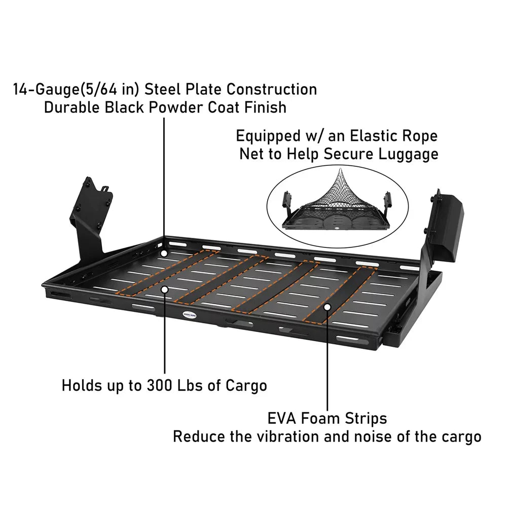 Rear 4-Door Cargo Box Hooke Bronco Ford Black Luggage Basket Road 2021-2023 Fit Rack