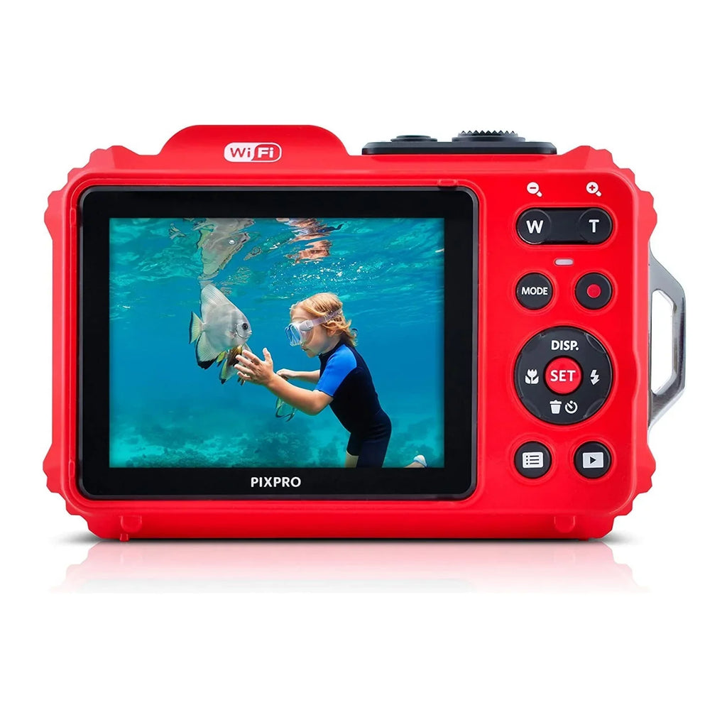 WPZ2 Camera 16MP 2.7-Inch Pixpro LCD 4x Waterproof Bundle Kodak Shockproof (Red)