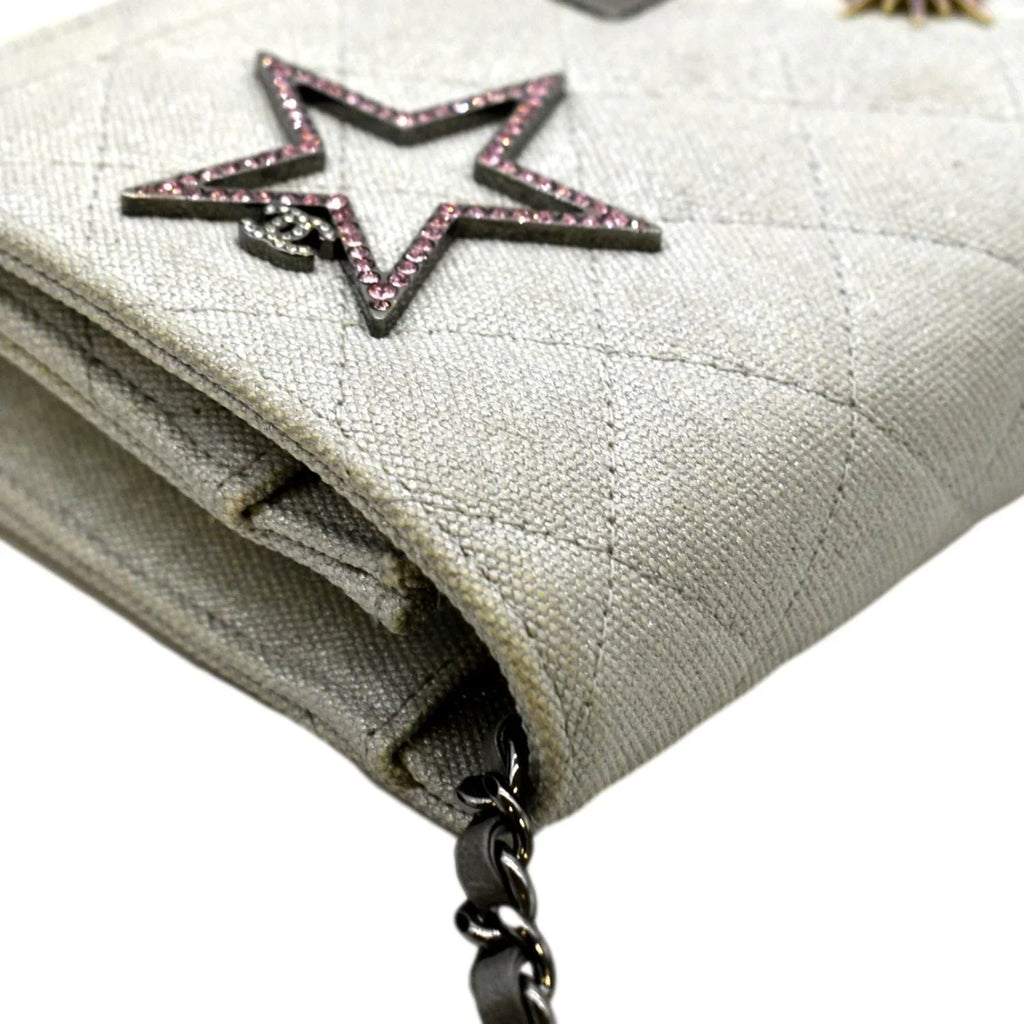 Light Canvas 2.55 CHANEL Grey Space Crossbody WOC Quilted Bag Reissue Pre-Owned Classic Charm