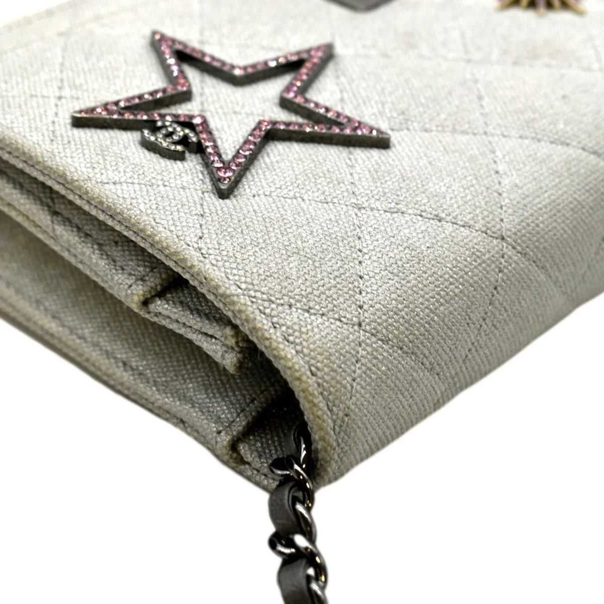 Light Canvas 2.55 CHANEL Grey Space Crossbody WOC Quilted Bag Reissue Pre-Owned Classic Charm